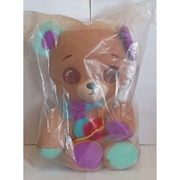 Musee Friends Other - Musee‎ Friends Plush Bear Brown Purple Aqua Fabric Toy in Original Packaging